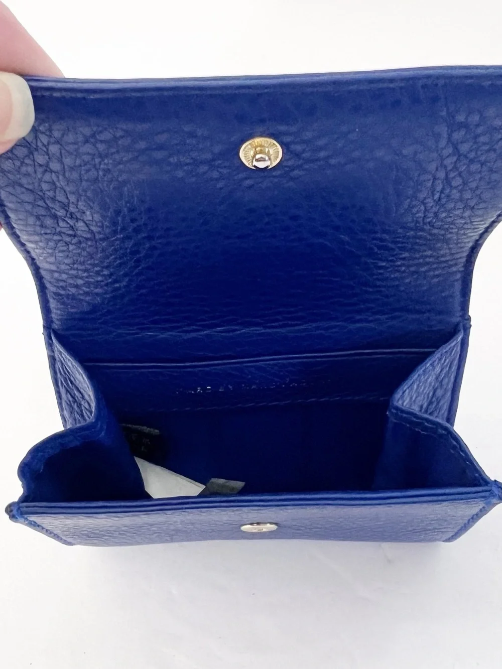 Marc by Marc Jacobs Blue Pebbled Leather Mini Wallet